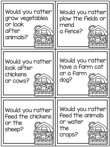 Farm Would You Rather Questions & Writing Prompts by Little Bird Resources